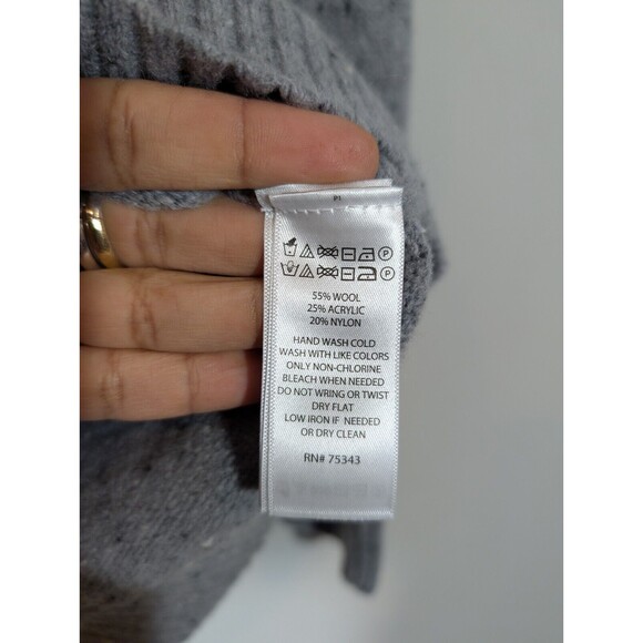 C&C California Top Women Sz S Gray Wool Blend Turtleneck Sweater - Picture 8 of 9